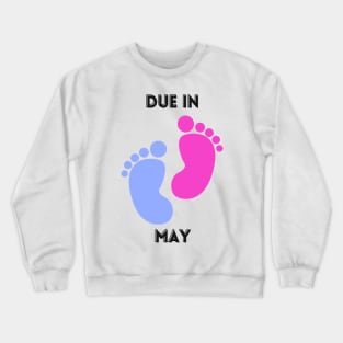 Due in May Baby Footprints Gift Crewneck Sweatshirt